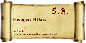 Süveges Miksa névjegykártya